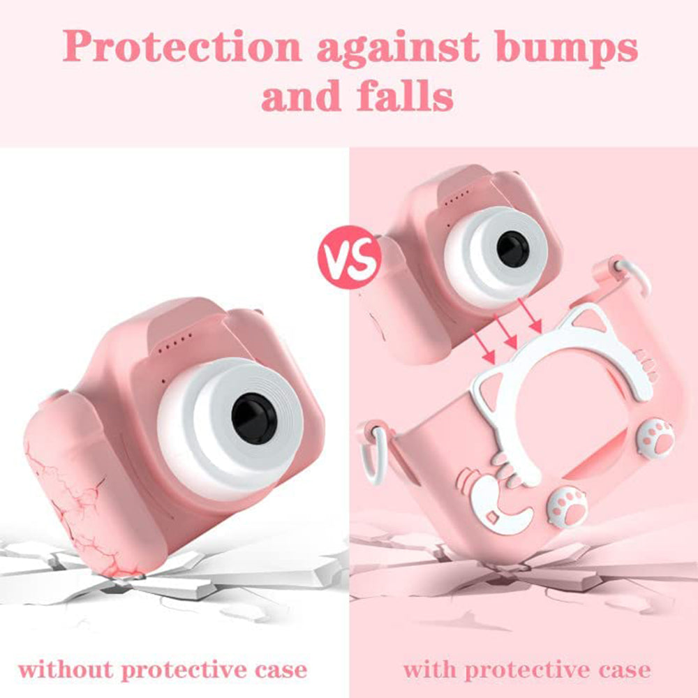 Toy Kids Digital Camera 1080P Dual Lens Camera Digital Camera Christmas Birthday Travel Toy Gifts-Pink