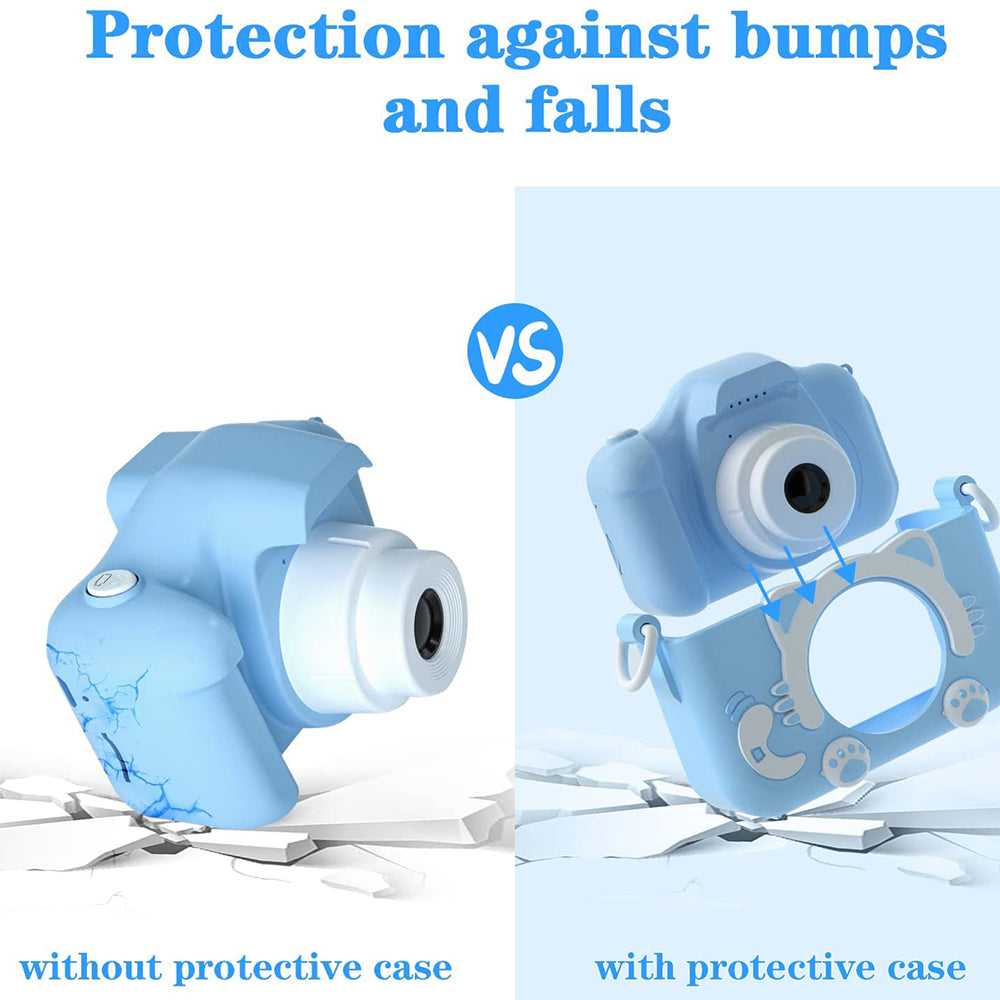 Toy Kids Digital Camera 1080P Dual Lens Camera Digital Camera Christmas Birthday Travel Toy Gifts-Blue