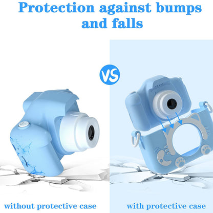 Toy Kids Digital Camera 1080P Dual Lens Camera Digital Camera Christmas Birthday Travel Toy Gifts-Blue