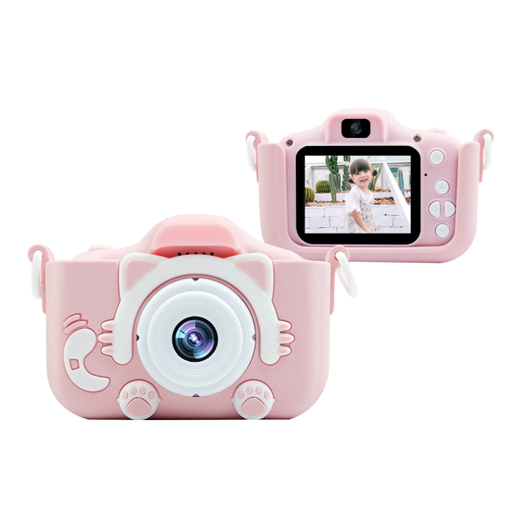 Toy Kids Digital Camera 1080P Dual Lens Camera Digital Camera Christmas Birthday Travel Toy Gifts-Pink