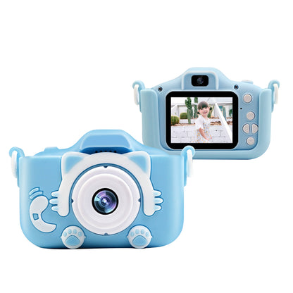 Toy Kids Digital Camera 1080P Dual Lens Camera Digital Camera Christmas Birthday Travel Toy Gifts-Blue