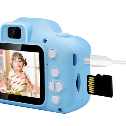 Toy Kids Digital Camera 1080P Dual Lens Camera Digital Camera Christmas Birthday Travel Toy Gifts-Blue