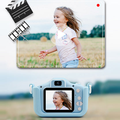 Toy Kids Digital Camera 1080P Dual Lens Camera Digital Camera Christmas Birthday Travel Toy Gifts-Blue
