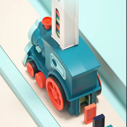 Toy Domino Electric Train Toy Set with Sound Kids Construction Stacking Toys-1pcBlue