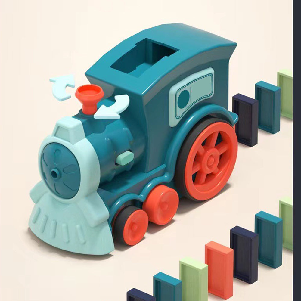 Toy Domino Electric Train Toy Set with Sound Kids Construction Stacking Toys-1pcBlue