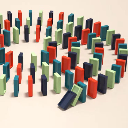 Toy Domino Electric Train Toy Set with Sound Kids Construction Stacking Toys-1pcBlue