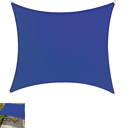 Sun Shade Sail Canopy Water Resistant Shade Cloth UV Block Sunshade Fabric for Outdoor Patio Garden -Blue