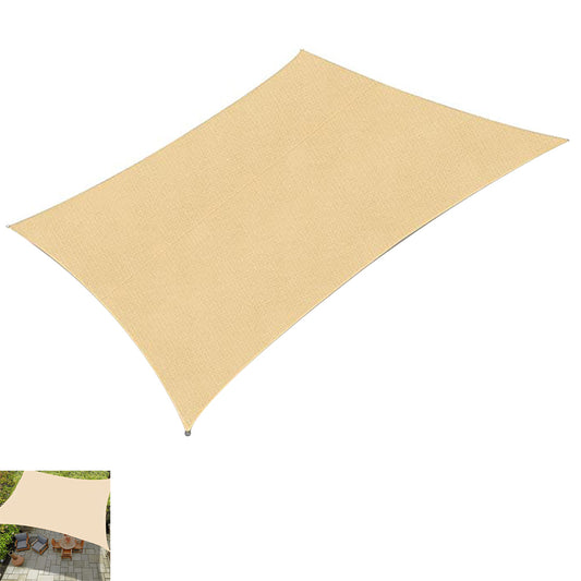 Sun Shade Sail Canopy Water Resistant Shade Cloth UV Block Sunshade Fabric for Outdoor Patio Garden -Light yellow