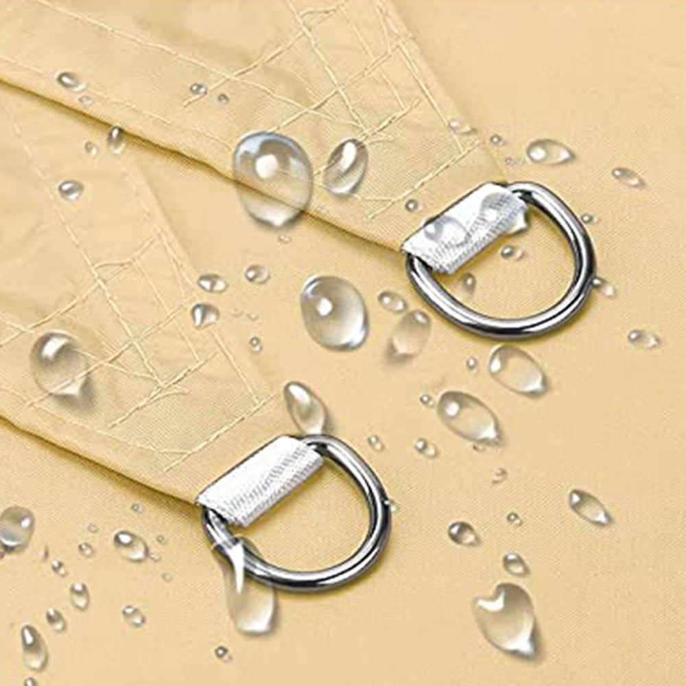 Sun Shade Sail Canopy Water Resistant Shade Cloth UV Block Sunshade Fabric for Outdoor Patio Garden -Light yellow