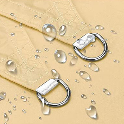 Sun Shade Sail Canopy Water Resistant Shade Cloth UV Block Sunshade Fabric for Outdoor Patio Garden -Light yellow