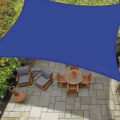 Sun Shade Sail Canopy Water Resistant Shade Cloth UV Block Sunshade Fabric for Outdoor Patio Garden -Blue