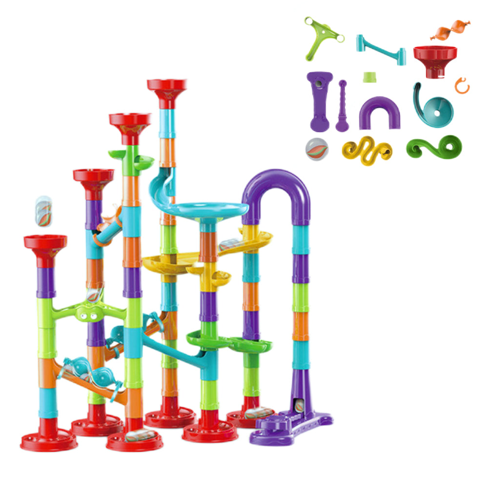 Marble Run Set Building Blocks Glass Marbles for Kids DIY Marble Run Railway Toys