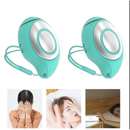 2pcs Sleep Aid Device Handheld Rechargeable Sleeping Aid Massager for Fast Fall Insomnia -Green