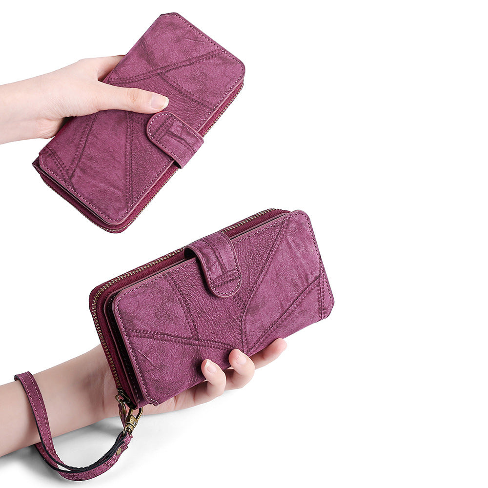 Wallet Case Compatible for iPhone 13 14 Series Women Detachable Phone Cover with Card Holder -Wine Red-13M