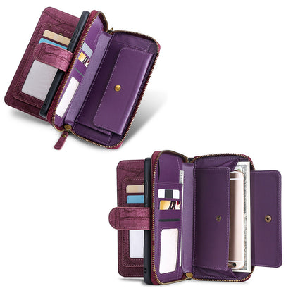 Wallet Case Compatible for iPhone 13 14 Series Women Detachable Phone Cover with Card Holder -Wine Red-13M