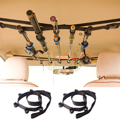 2pcs Set Car Fishing Rod Strap Fishing Rod Storage Rack Rod Carrier Holders