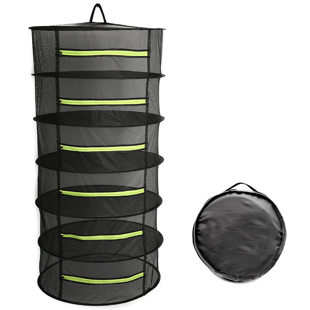 6 Layer Herb Drying Rack Collapsible Mesh Hanging Drying Net with Storage Bag