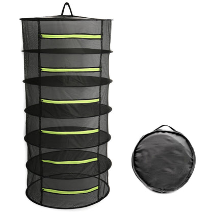 6 Layer Herb Drying Rack Collapsible Mesh Hanging Drying Net with Storage Bag