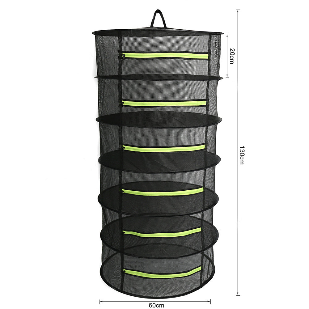 6 Layer Herb Drying Rack Collapsible Mesh Hanging Drying Net with Storage Bag