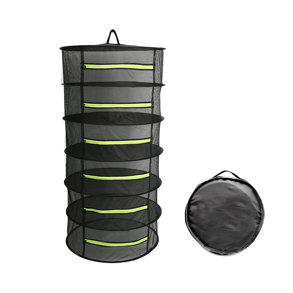 6 Layer Herb Drying Rack Collapsible Mesh Hanging Drying Net with Storage Bag