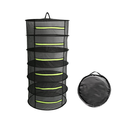 6 Layer Herb Drying Rack Collapsible Mesh Hanging Drying Net with Storage Bag