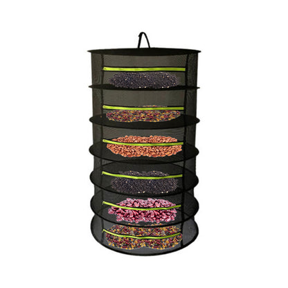 6 Layer Herb Drying Rack Collapsible Mesh Hanging Drying Net with Storage Bag