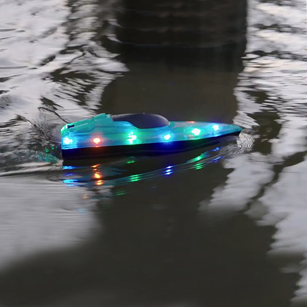 Kids RC Boats with LED Light 2.4GHz 15KM/H Speed Racing Remote Control Ship