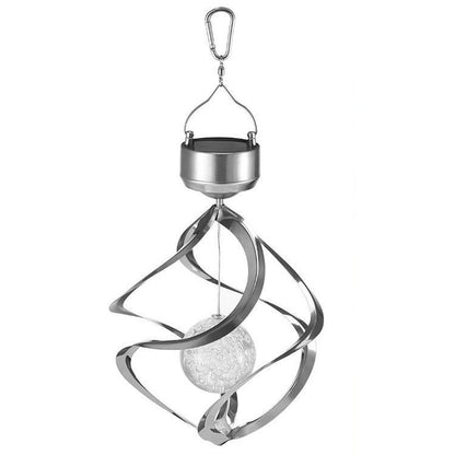 Solar Powered Wind Chimes Lamp Spiral Wind Chimes Color Changing LED Light
