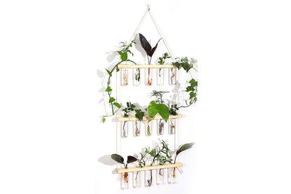 3 Tiered Plant Hanger Flower Wall Hanging Propagation Station for Home Office Decor-Style1