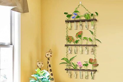 3 Tiered Plant Hanger Flower Wall Hanging Propagation Station for Home Office Decor-Style2