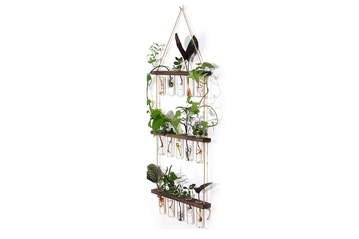 3 Tiered Plant Hanger Flower Wall Hanging Propagation Station for Home Office Decor-Style2
