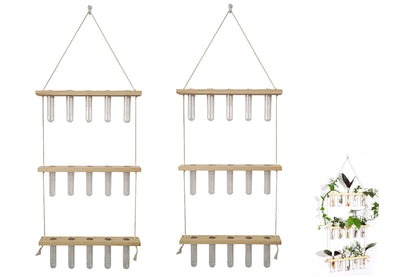 2pcs 3 Tiered Plant Hanger Flower Wall Hanging Propagation Station for Home Office Decor-Style1