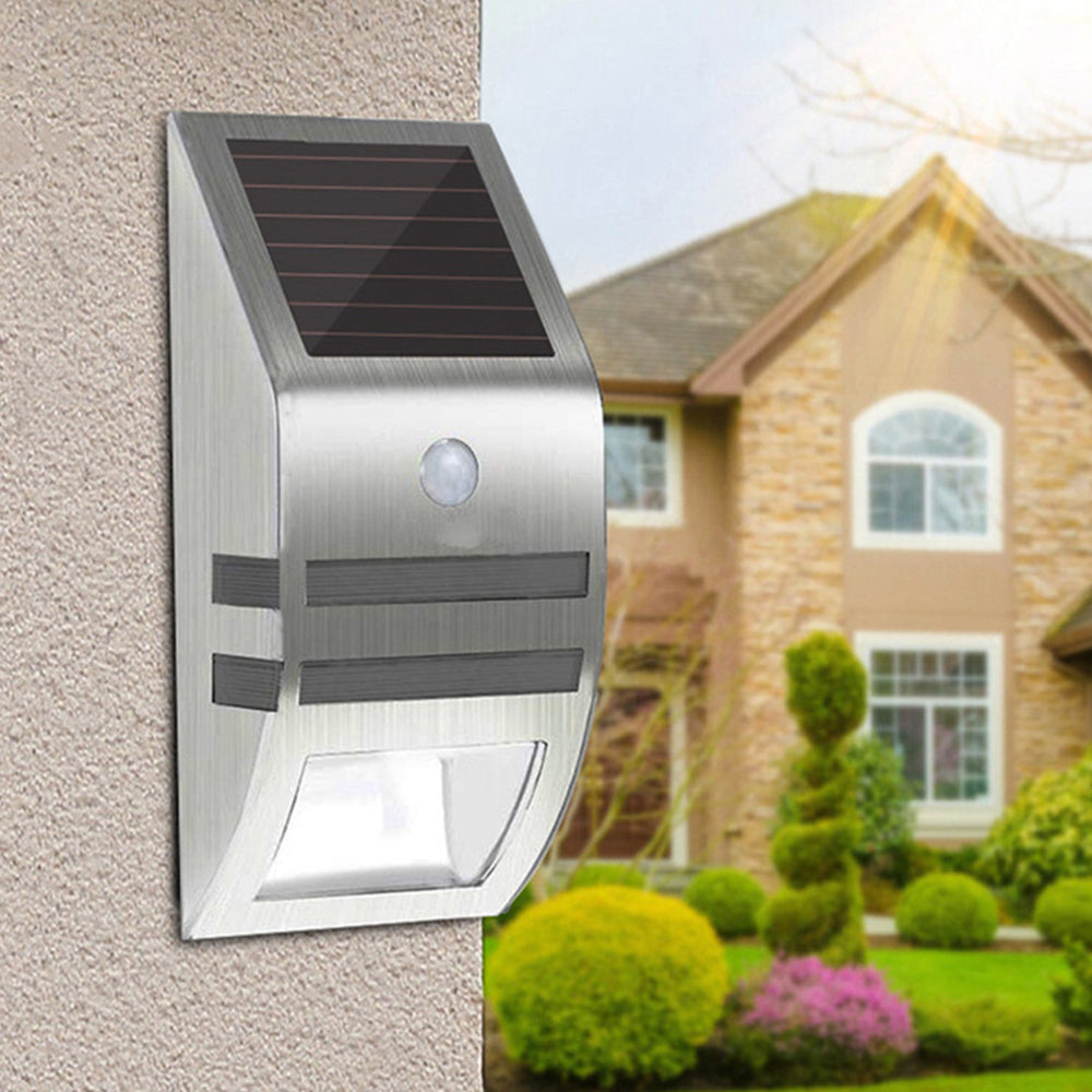 Solar Wall Light Wireless Motion Sensor Solar 2 LED Wall Garden Light