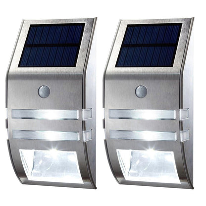 Solar Wall Light Wireless Motion Sensor Solar 2 LED Wall Garden Light