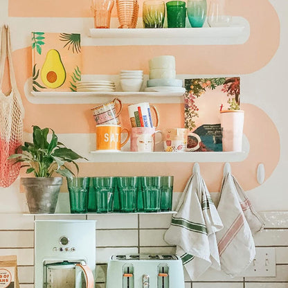 Floating Storage Shelves Wall Mounted Holder Rack for Bathroom Kitchen -White