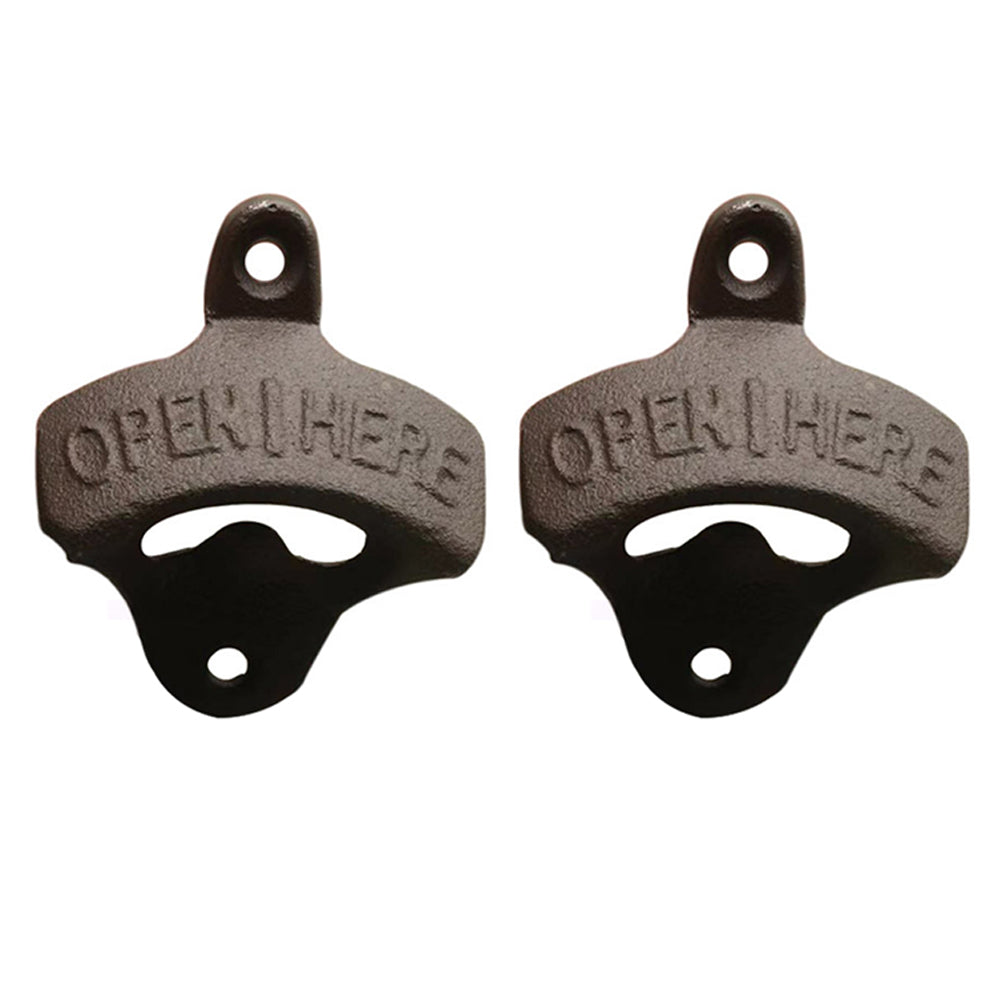 2Pcs Wall Mounted Bottle Opener Vintage Beer Wine Cap Open Tool for Home Bar