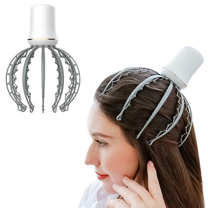 Head Scalp Massager Electric Octopus Claw Scalp Massage Tool Portable Muscle Relaxation Equipment -Grey