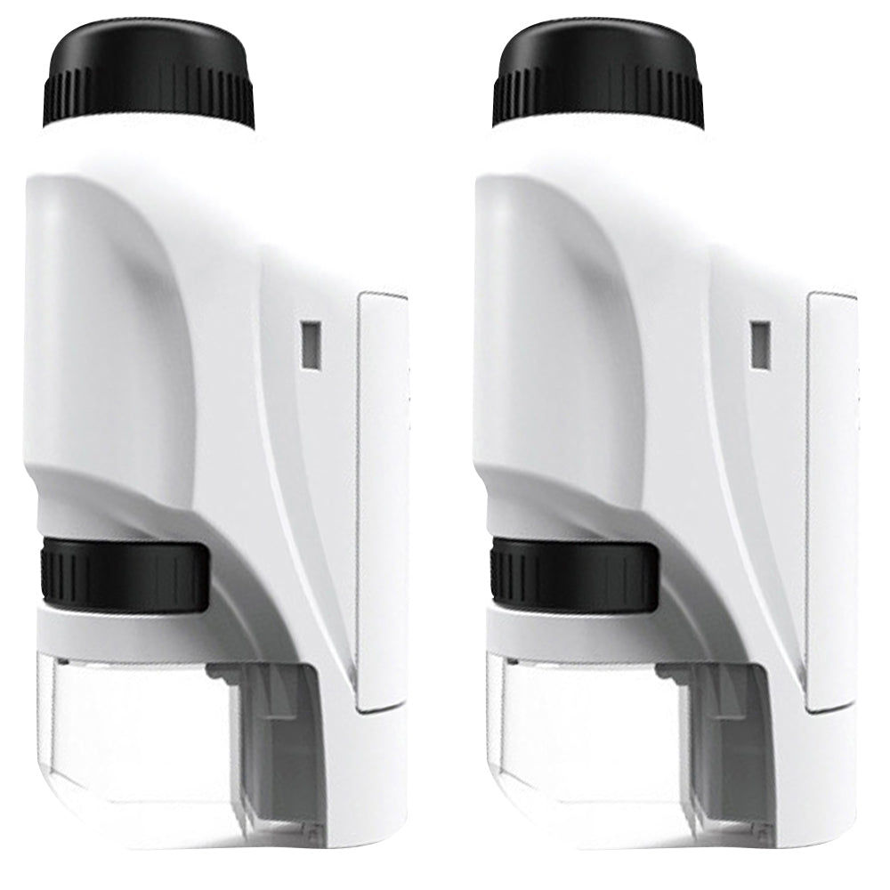 Toy 2Pcs Pocket Microscope Science Toys Educational Microscope Kit for Kids Portable -White