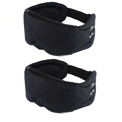 Sleep Headphones Eye Mask 2pcs Sleep Headphones 3D Bluetooth 5.0 Headband Noise Cancelling Sleeping Headphones -Black
