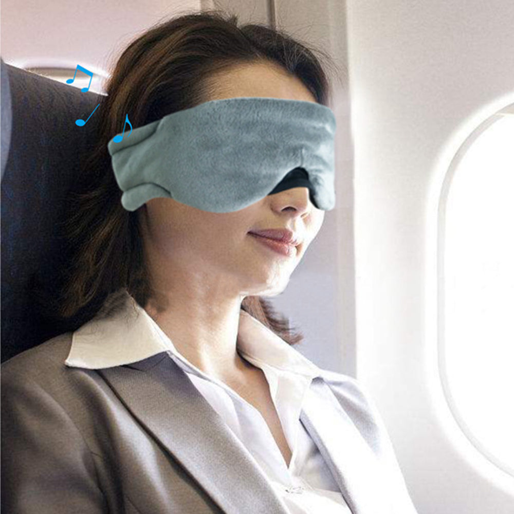 Sleep Headphones Eye Mask 2pcs Sleep Headphones 3D Bluetooth 5.0 Headband Noise Cancelling Sleeping Headphones -Gray