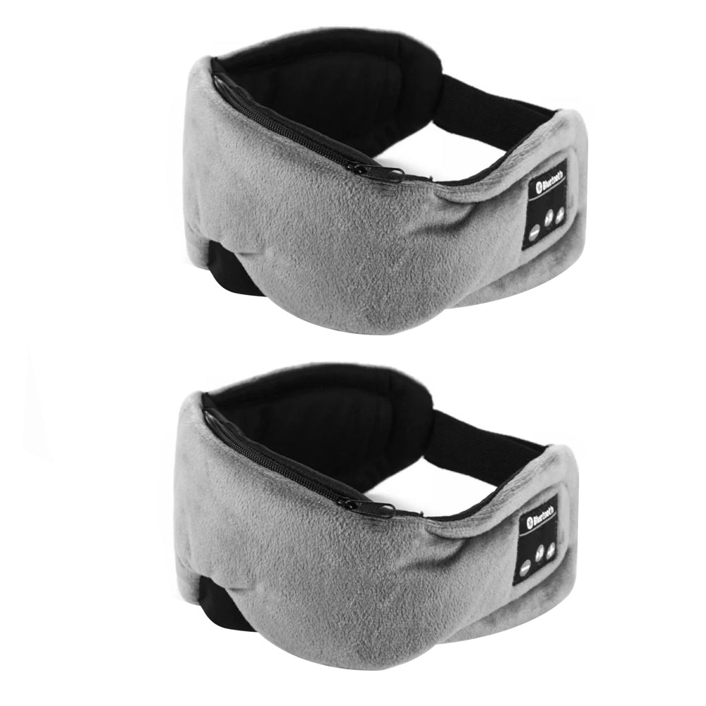 Sleep Headphones Eye Mask 2pcs Sleep Headphones 3D Bluetooth 5.0 Headband Noise Cancelling Sleeping Headphones -Gray