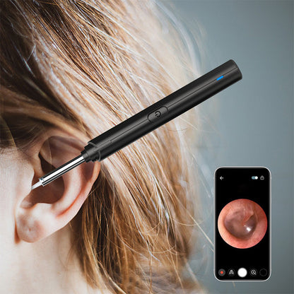 2sets Ear Wax Removal Tool Built-in WiFi with 1080P HD Camera Ear Scope Wax Cleaning Kit Compatible with iPhone iPad Android iOS -Black