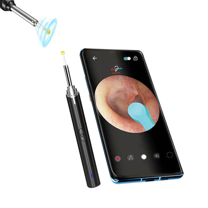 2sets Ear Wax Removal Tool Built-in WiFi with 1080P HD Camera Ear Scope Wax Cleaning Kit Compatible with iPhone iPad Android iOS -Black
