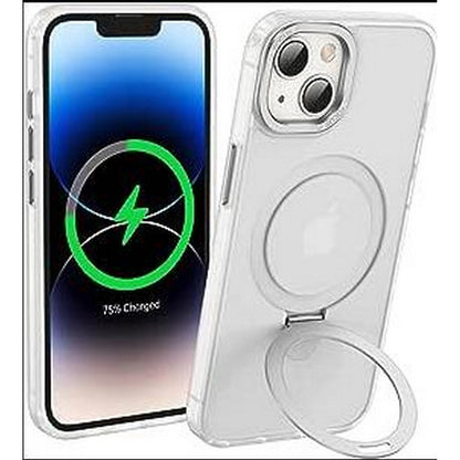 Magnetic Case for iPhone 13 14 Pro Promax Plus Shockproof Cover Screen Protector -Silver