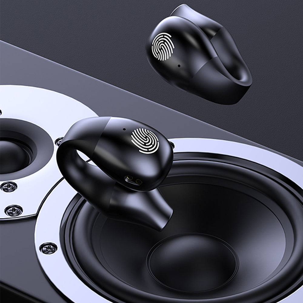 Wireless Headphones Wireless Earbuds 2pcs Wireless Bluetooth Headphones Ear Clip Earphones Sports Earbuds With LED Power Display Charging Case -Black and White