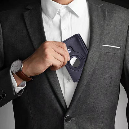 Men's Credit Card Holder with AirTag Slot Pop-up Wallet RFID Wallet