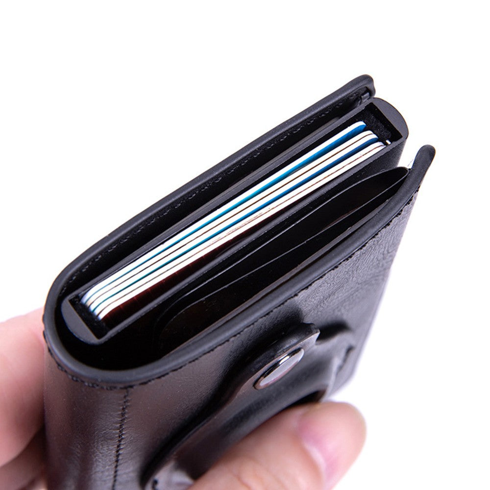 Men's Credit Card Holder with AirTag Slot Pop-up Wallet RFID Wallet