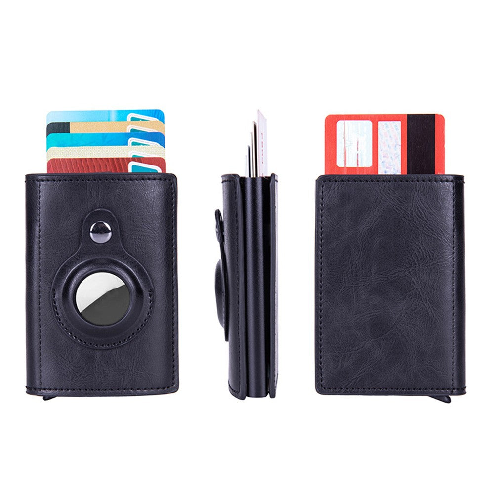 Men's Credit Card Holder with AirTag Slot Pop-up Wallet RFID Wallet