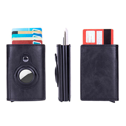 Men's Credit Card Holder with AirTag Slot Pop-up Wallet RFID Wallet