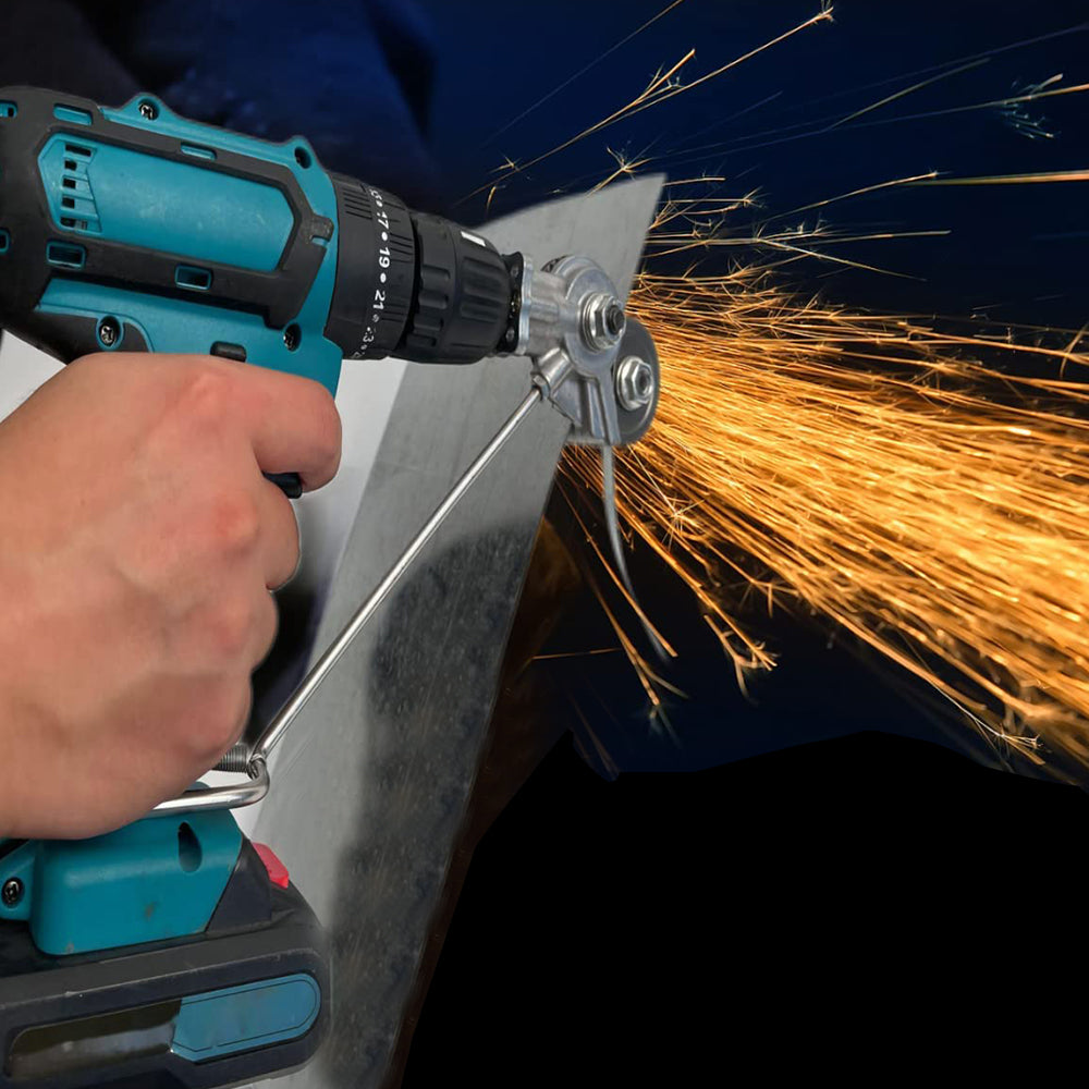 Electric Drill Plate Cutter DIY Metal Drill Attachment for Cutting Iron Steel -Silver